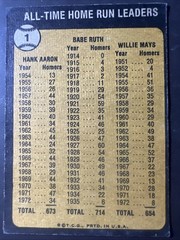 1973 Topps – All-Time Leaders Babe Ruth, Willie Mays, Hank Aaron #1 EX