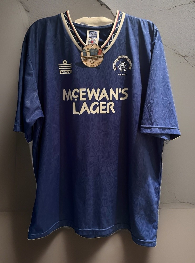 Rangers 1990-92 Home Shirt – XL – Retro Score Draw – 10 Mark Harley