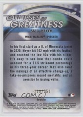 2020 Bowman Draft Glimpses of Greatness Refractor 209/250 Max Meyer #GOG-MM 1p03
