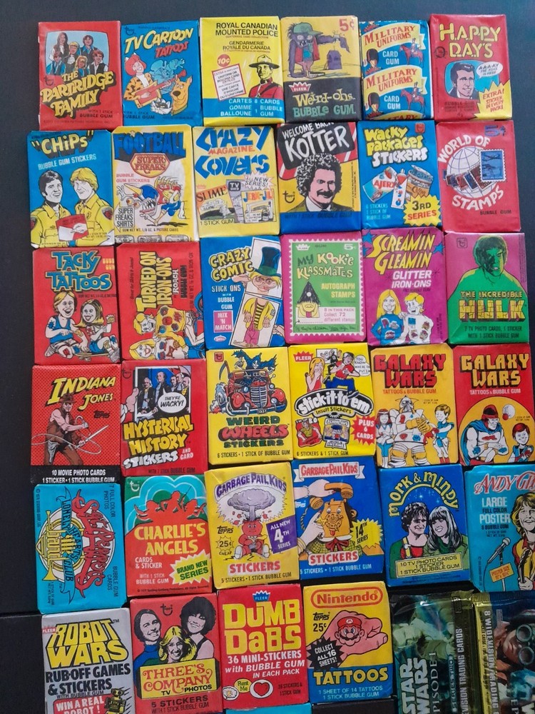 1960s-90s Topps Fleer Donruss Non Sport Wax Pack Lot 234 Packs Total