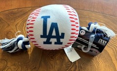 Los Angeles Dodgers MLB Dog Bundle collars, leash, squeaky toy, bowl, t-shirt