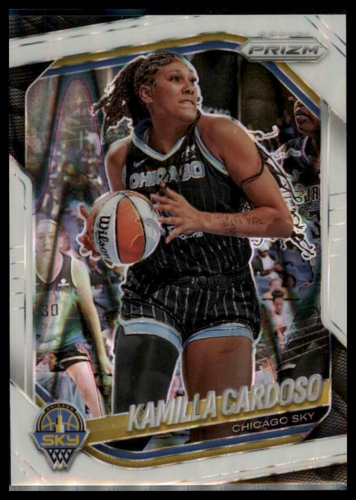 2025 Panini Prizm WNBA #89 Kamilla Cardoso White Seismic Prizms