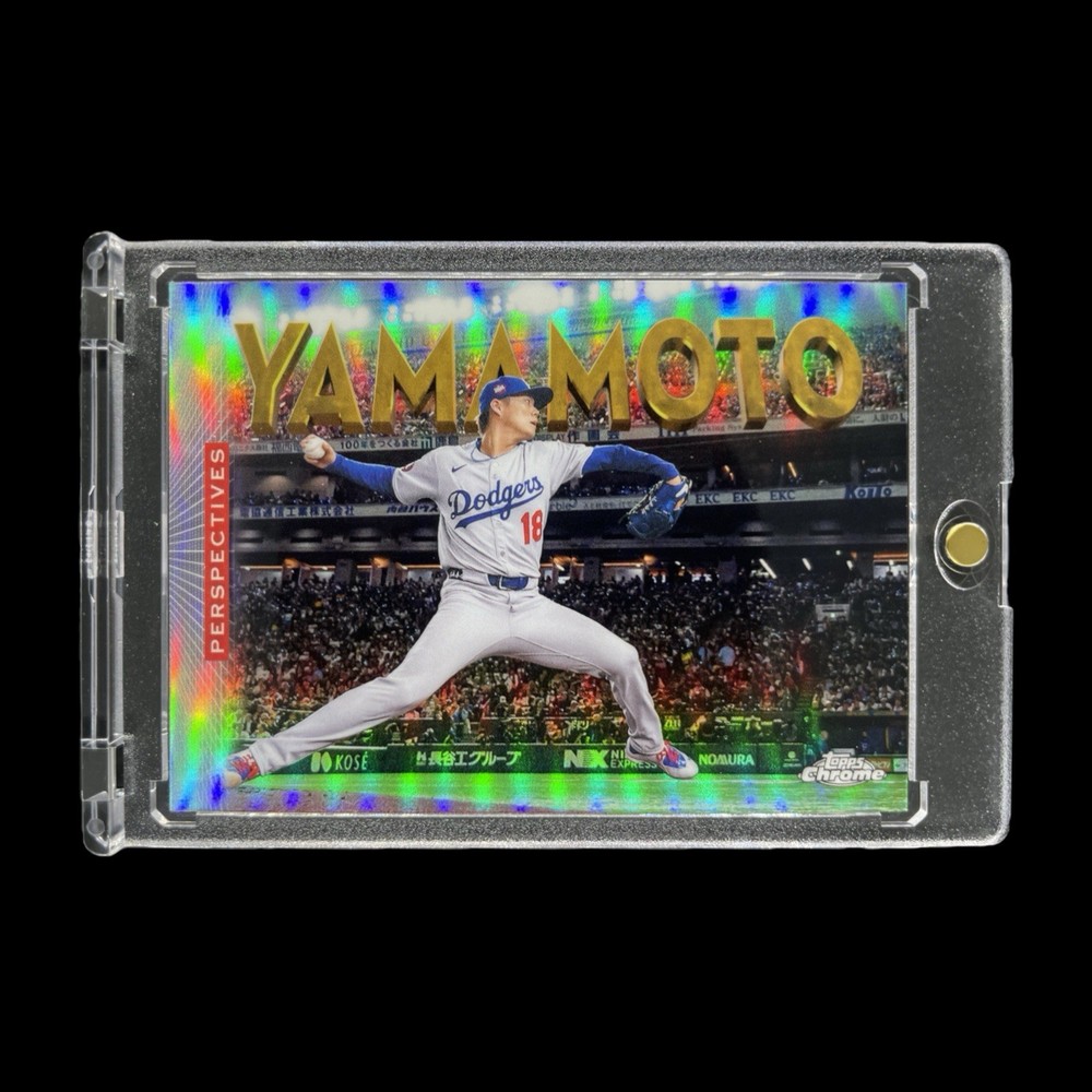 YOSHINOBU YAMAMOTO PERSPECTIVE REFRACTOR GOLD LETTER 2026 Topps Chrome – Dodgers
