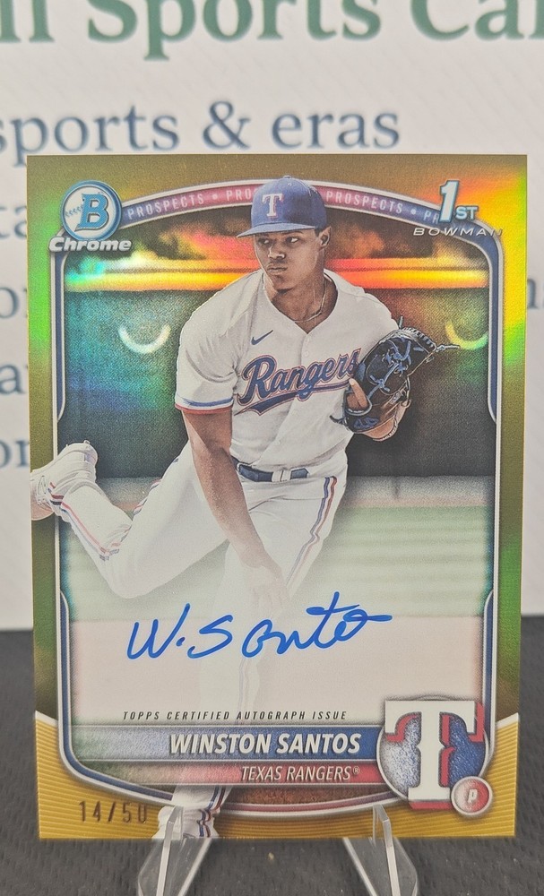 2025 Bowman – Chrome Prospect Autographs Winston Santos #CPA-WS Gold…