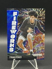 2025-26 Prizm Tyran Stokes NIL Prospect Blue Fireworks /249 Kansas