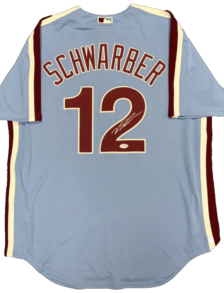 Kyle Schwarber Signed Nike Authentic Phillies Blue Jersey PSA 760 Size L
