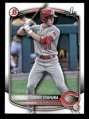 2025 Bowman #BP-100 Sammy Stafura Prospects Sky Blue Cincinnati Reds