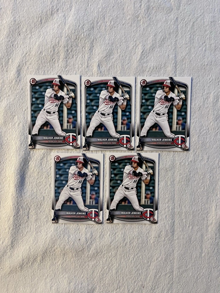 2025 Bowman Prospect Paper Walker Jenkins Minnesota Twins #BP-1 5 Card Lot