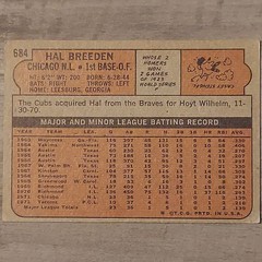 Hal Breeden 1972 Topps #684 (RC) Chicago Cubs