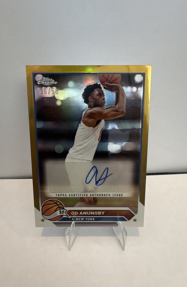 2023-24 Topps Chrome – Autographs OG Anunoby #CG-OGA Gold Refractor /50 (AU)