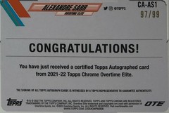 Alexandre Sarr Rookie Auto PSA 10- 2021 Topps Chrome OTE ‘Aqua’ /99 -Wizards