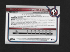 2022 Bowman Chrome Yhoswar Garcia BCP-215 Yellow Refractor 36/75 Phillies