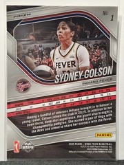 2025 Panini Prizm WNBA Parallel White Seismic SYDNEY COLSON #1 Fever