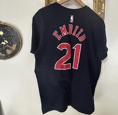 Nike Navy and Red Sixers Embiid Jersey Graphic Tee XL