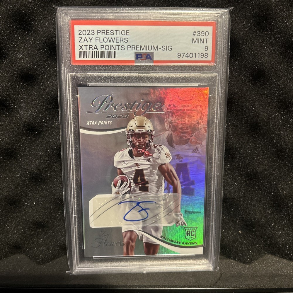 2023 Panini Prestige – Rookies Zay Flowers #390 Xtra Points Premium Signatures