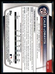 2025 Bowman Prospect Paper Caleb Lomavita Nationals #BP-120 5 Card Lot