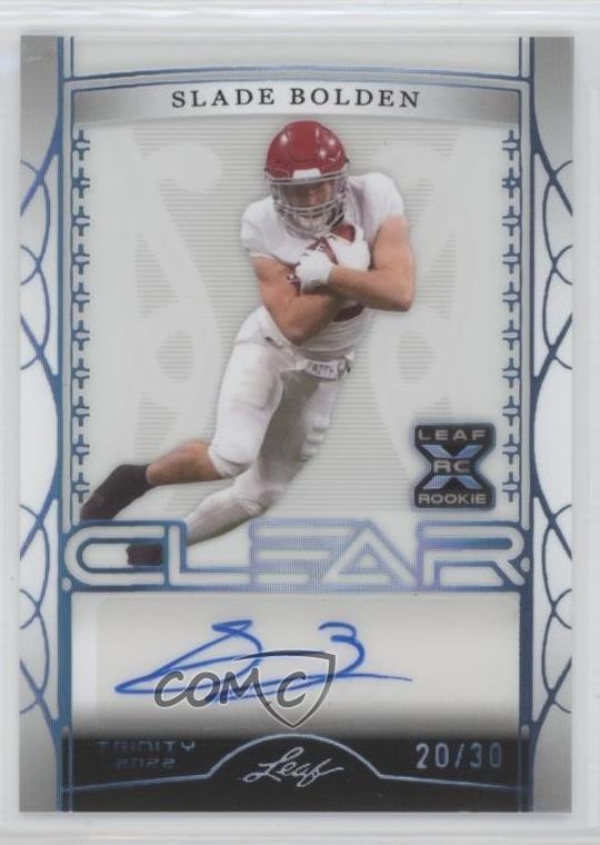 2022 Leaf Trinity Clear Platinum 20/30 Slade Bolden #CA-SB1 Rookie Auto RC 0eq8