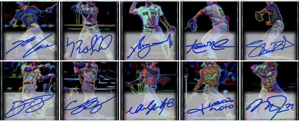 Topps Bunt Digital 2020 Glow Silver Signatures 12 Cards Lot