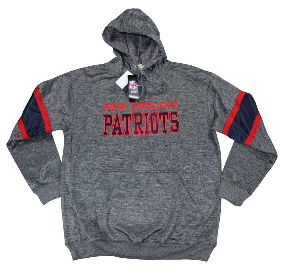 New England Patriots Fanatics Front Pocket Embroidered Hoodie Sweatshirt NWT