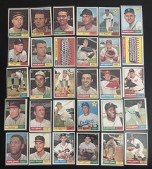 1961 Topps Set Builder Lot(80) Hank Aaron Willie Mays Sandy Koufax Musial Hi# Sp