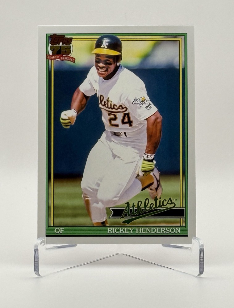 Rickey Henderson 1991 35th Anniversary 2026 Topps Series 1 Card T91-52 Athletics