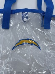 New Los Angeles LA Chargers Clear Stadium Bag 12x12x6 NFL LOGO Snap Closure