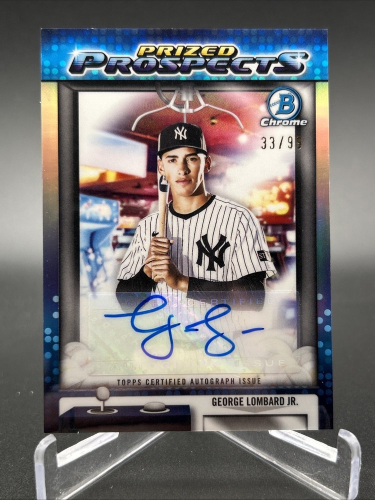2025 Bowman Draft Chrome Prized Prospects Auto /99 George Lombard Jr Yankees