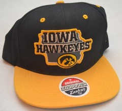 Pair of (2) Iowa Statehood 32/5 Hawkeyes Black Snapback Mens Hat Cap New w/ Tags