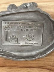 1980 Lake Placid Winter Olympics Ice Hockey Pewter Statue Philip Kraczkowski