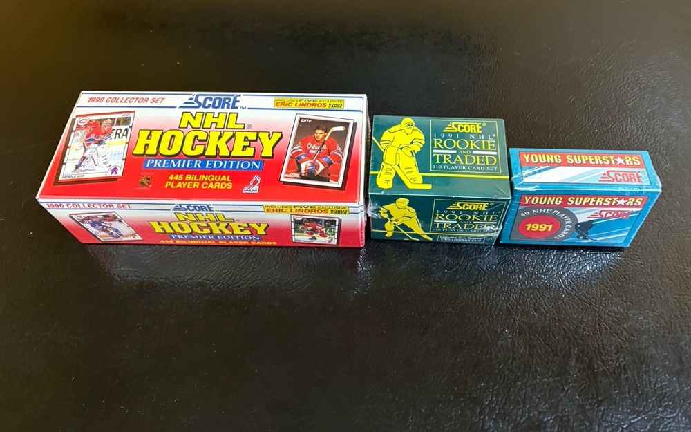 3 Factory Sealed Set 1990-91 Score Bilingual 1-445 Rookie Traded Young Superstar