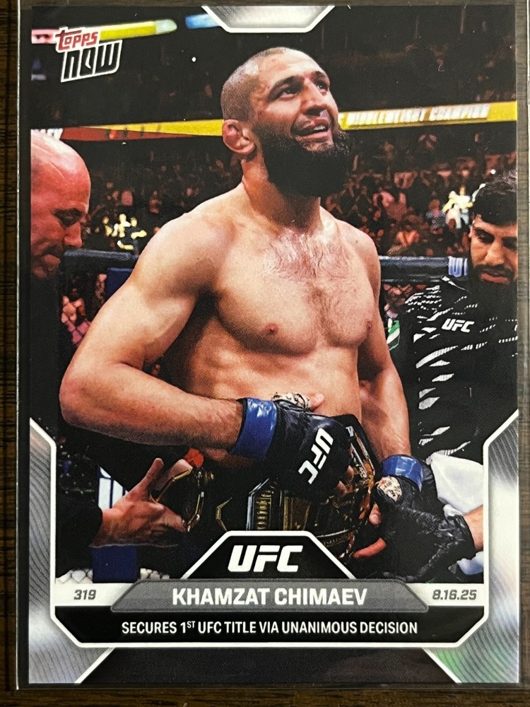 2025 Topps Now UFC #28 Khamzat Chimaev Dana White UFC 319