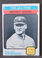 1973 Topps – All-Time Leaders Walter Johnson #476 EX