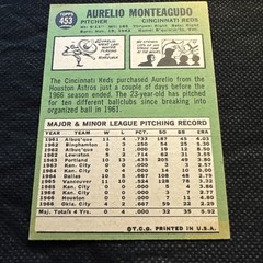 1967 Topps #453 Aurelio Monteagudo. Excellent condition.