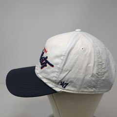 New England Patriots NFL 47 Brand 5 Panel White Blue Red OS Rope Snapback Hat