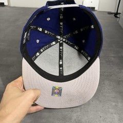 Butler Bulldogs Snapback Hat Blue Silver White Script Spellout Logo Mascot Cap