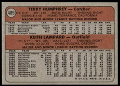 1972 Topps #489 Expos 1972 Rookie Stars Terry Humphrey / Keith Lampard