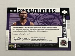 Jalen Rose 2004-05 Upper Deck Hardcourt Hardwood Commemoratives Auto SP Raptors
