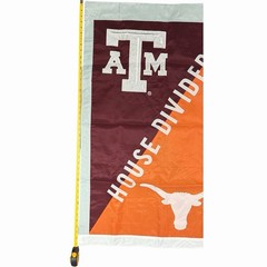 Texas A&M vs Texas Longhorns House Divided Applique Flag