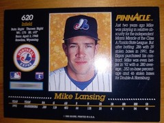 1993 Pinnacle Rookie Prospect Mike Lansing Montreal Expos Baseball Card #620