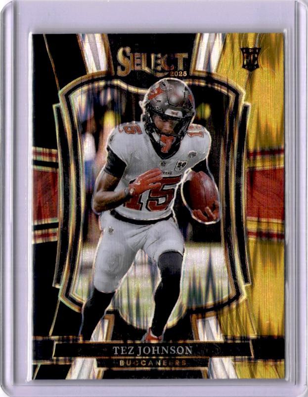 2025 Panini Select #138 Tez Johnson Black and Orange Prizm Shock