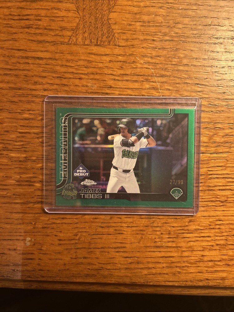 2025 Topps Pro Debut – Chrome James Tibbs III #PDC-166 Green Refractor /99 (RC)