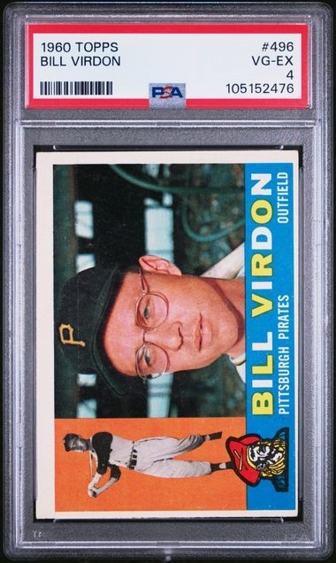 1960 TOPPS #496 BILL VIRDON PSA VG-EX 4