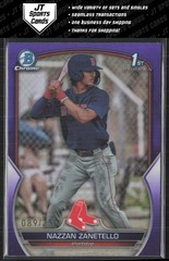 2023 Bowman Draft Nazzan Zanetello BDC-3 1st Purple Refractor /250 Red Sox