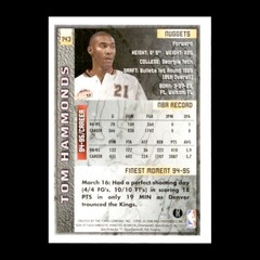 Tom Hammonds 1995-96 Topps Finest Refractor W/ Coating #143 Denver Nuggets
