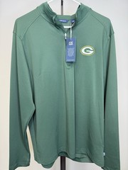 Green Bay Packers 1/4 Quarter Zip Cutter & Buck Mens Large New Adult NWT Comfort