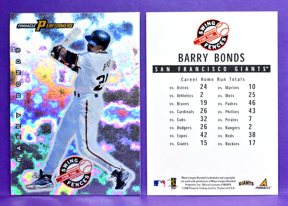 Barry Bonds S.F. Giants 1998 Pinnacle Performers Swing for the Fences Exchange