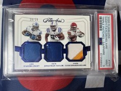 2020 Panini Flawless SWIFT TAYLOR HELAIRE /10 SAPPHIRE TRIPLE PATCHES #TP6 PSA 9