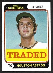 1974 TOPPS TRADED #186 T Fred Scherman HOUSTON ASTROS EX+ A