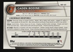 2025 Bowman Draft Caden Bodine /99 True Green BD-63