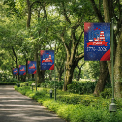 250 Anniversary USA Garden Flag, 250th 12×18 inches, Blue, Inch